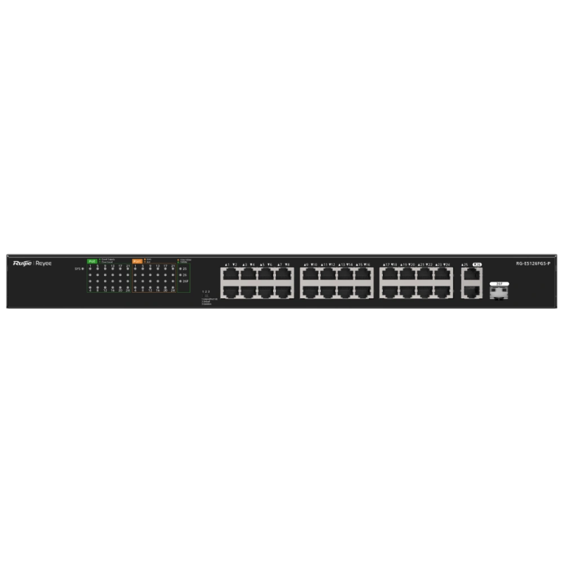Комутатор 26 портів некерований Ruijie Reyee RG-ES126FGS-P PoE