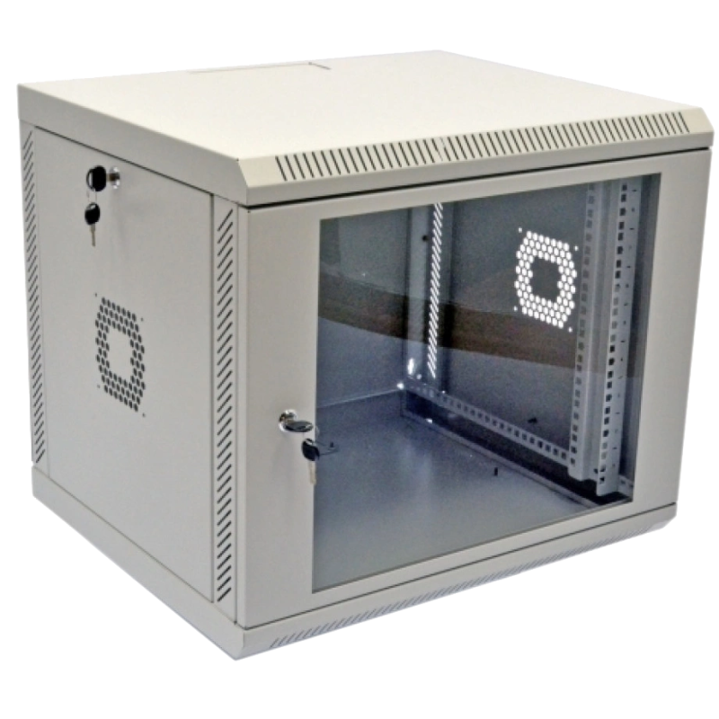Шафа 19" 9U 600х350х507 мм акрилове скло сіра