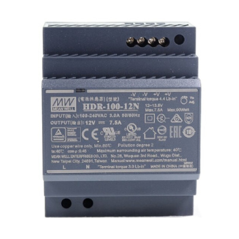 Блок живлення Mean Well HDR-100-12N 12В 7.5А