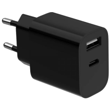 Мережевий зарядний пристрій Gembird TA-UC-2AC12-01-BK (USB Type A + USB Type C)