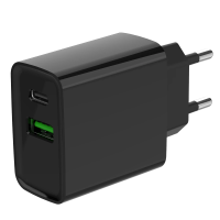 Мережевий зарядний пристрій Gembird TA-UC-PDQC20-01-BK (USB Type A + USB Type C)