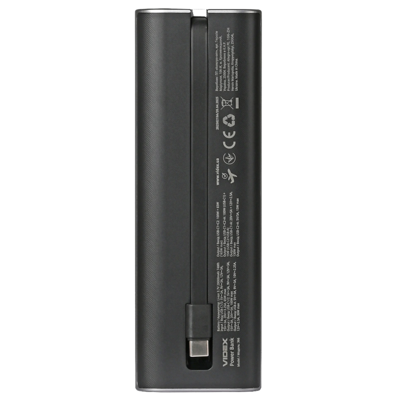 Повербанк VIDEX VPB-366 PD100Вт 20000мА•г