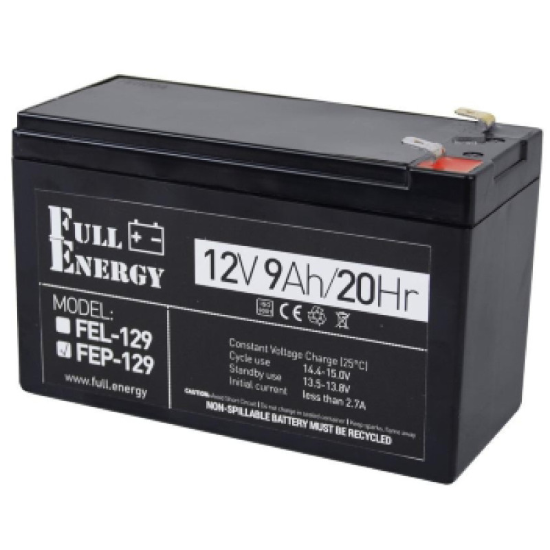 Свинцево-кислотна акумуляторна батарея Full Energy FEP-129 9А•г 12В