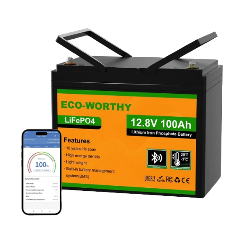 Акумуляторна батарея Eco-Worthy LiFePO4 12V 100Ah bluetooth