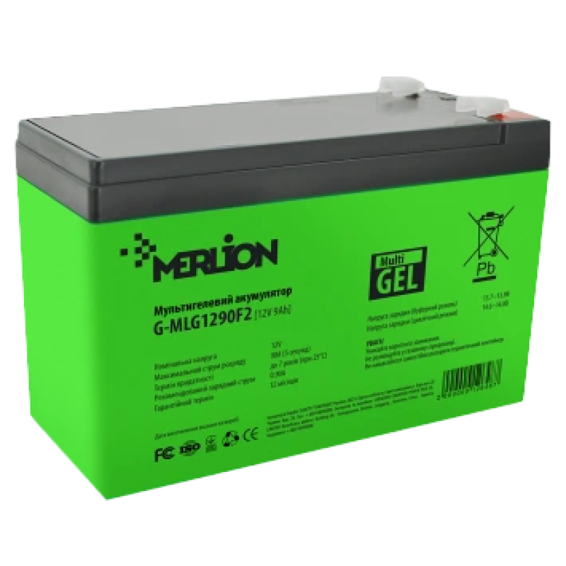 Свинцево-кислотна акумуляторна батарея MERLION G-MLG1290F2 9А•г 12В мультигель