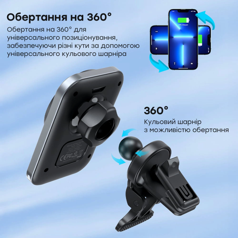 Автомобільний зарядний пристрій Choetech T206-F Black