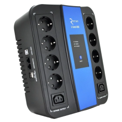 Джерело безперебійного живлення Ritar U-Smart-1000 600 Вт AVR 8xSCHUKO RJ45