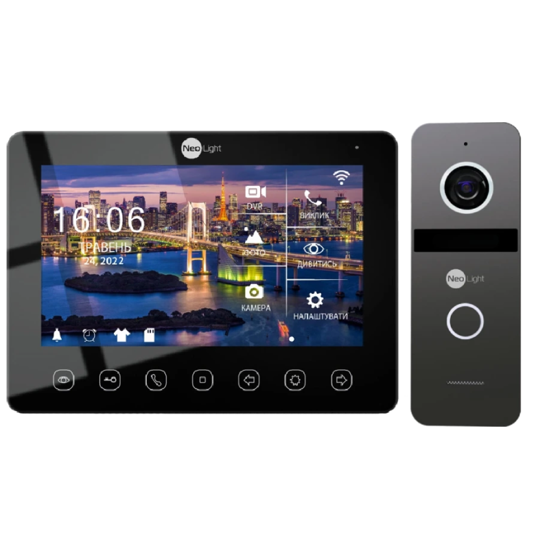 Комплект відеодомофону NeoLight NeoKIT HD WF B/Graphite