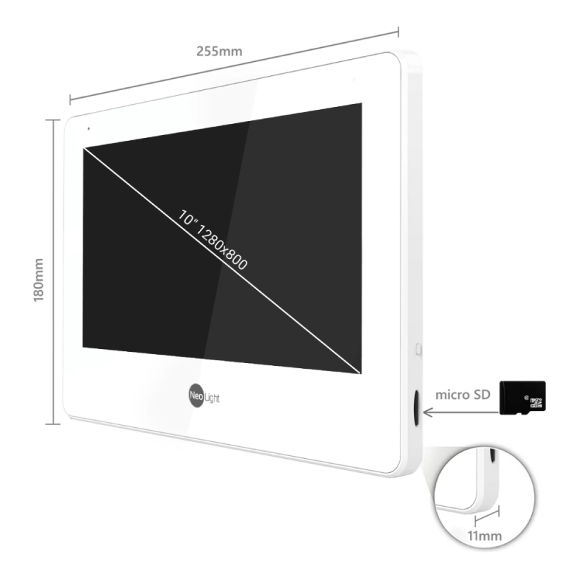 Комплект відеодомофону Neolight MEZZO Hybrid + SOLO IPW Graphite з кутком, PoE адаптер для панелі виклику