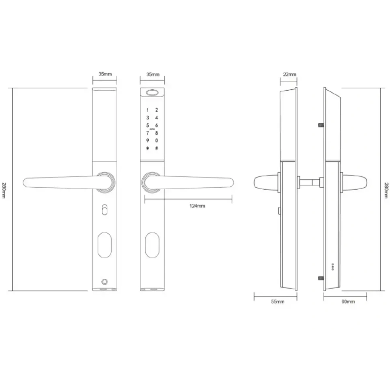 Розумний дверний біометричний замок SEVEN LOCK SL-7763BF white