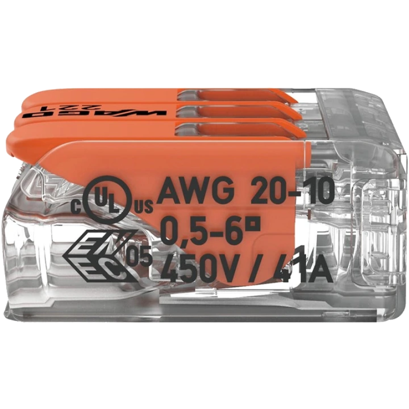 Клема WAGO COMPACT 221-613 3 0,5-6 мм2 (41А)
