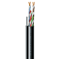 Кабель кручена пара ЗЗКМ (UTP мідь вуличний з тросом) Cat. 5e U/UTP РЕ steel cord 4x2x24 AWG (k) трос (70910181) бухта 500м.