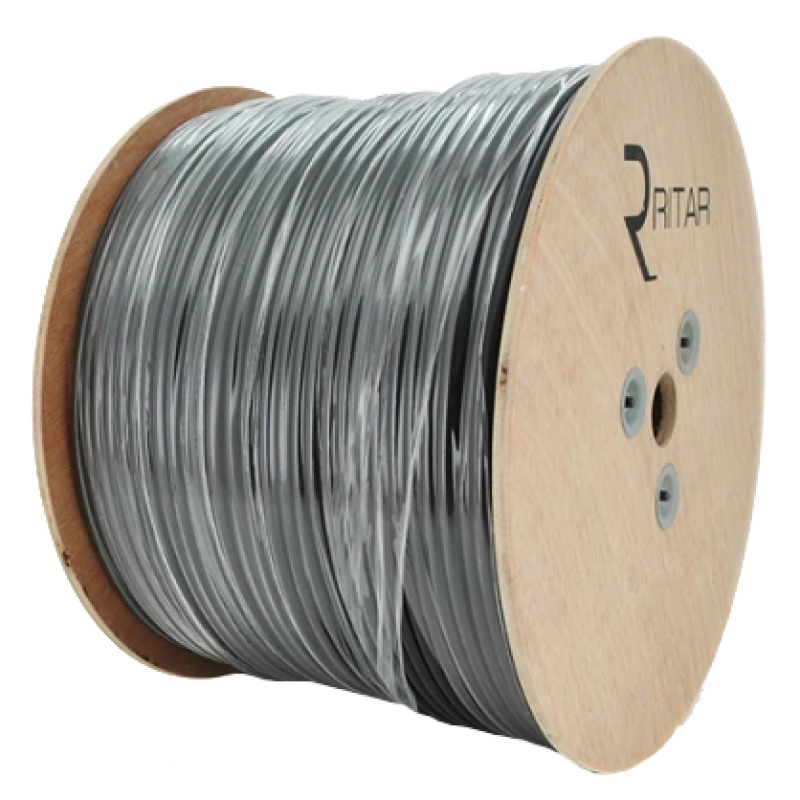 Кабель коаксіальний з живленням 305 м RITAR B305-RG59CU + 2x0.5mm CU, 0,81 мм.CU, 64x0.12m CCA