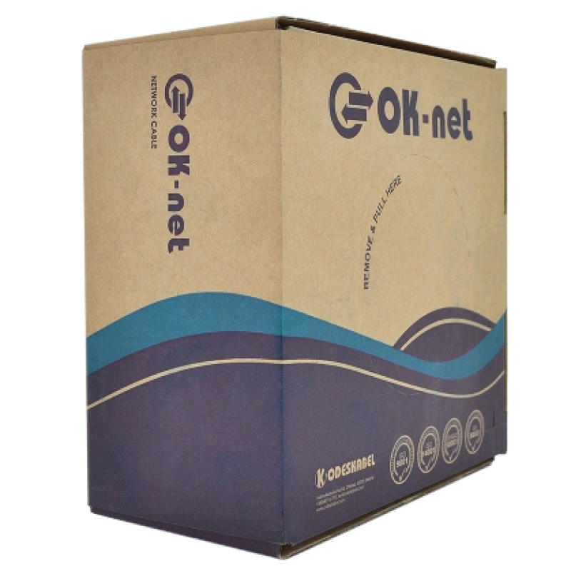 Кабель для зовн. робіт, з жилами живлення, 305 м OK-Net КПП-ВП (100) 4*2*0,51+2*0,75 мм2 (U/UTP-cat.5Е)