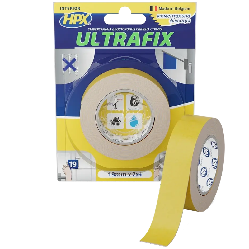 Стрічка двохстороння HPX DSU1902 ULTRAFIX 19мм х 2м
