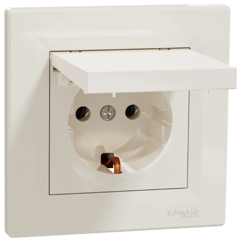 Розетка із кришкою, із заземленням Schneider Electric Asfora EPH3100123