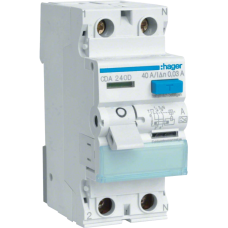 Диференціальне реле 2P, 6kA, 40A, 30mA, A Hager CDA240D