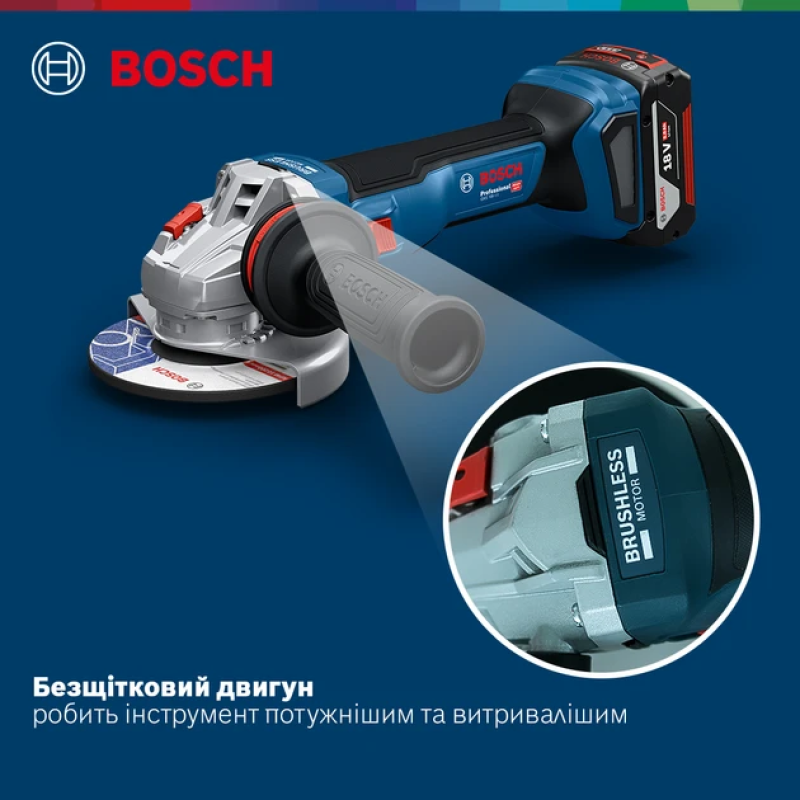 Кутова шліфмашина Bosch GWS 18V-11 solo (06019N4100)