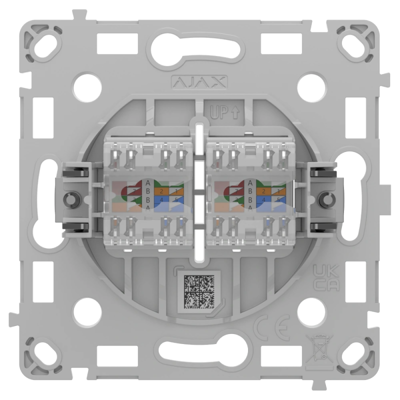 Механізм інтернет розетки Ajax OutletCore (LAN) vertical white