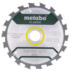 Пильний диск 190x30, Z18 WZ 5° /B Metabo "power cut wood - professional" (628417000)