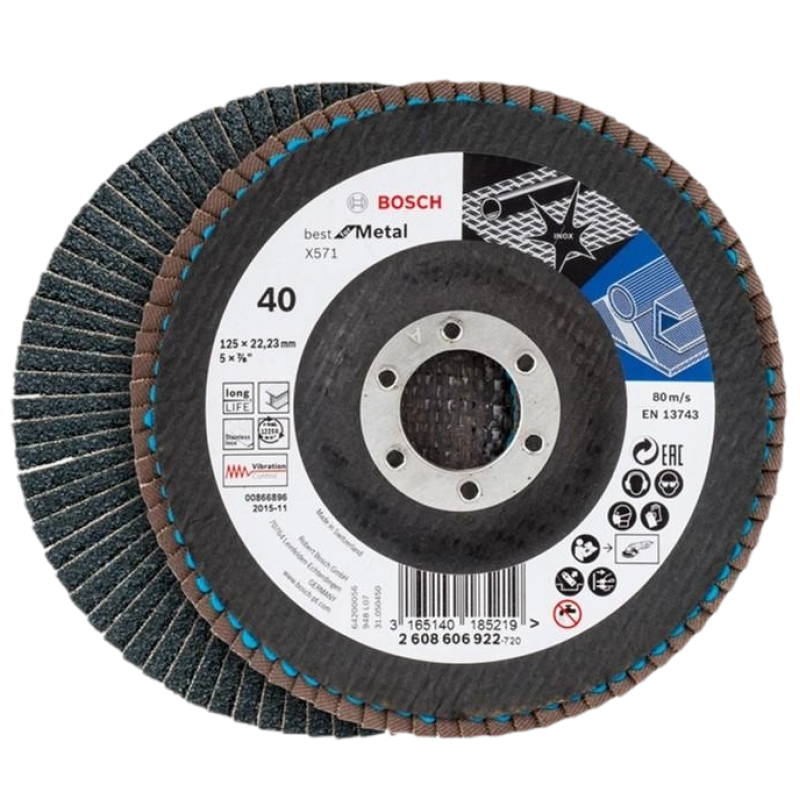 Пелюстковий шліфкруг Bosch X571 125 мм K40 (2608606922)
