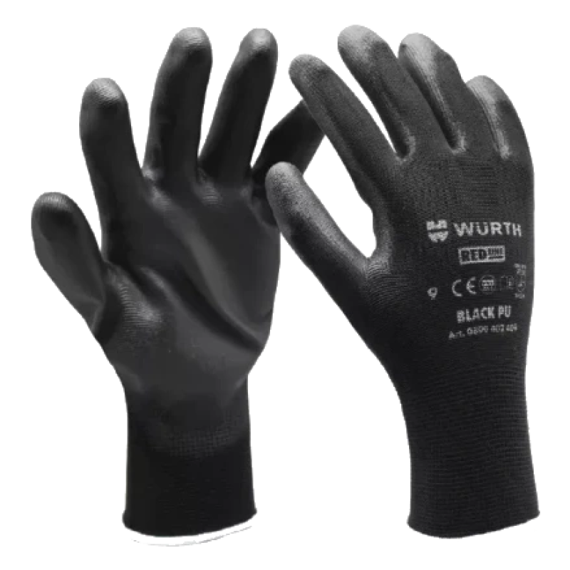 Рукавиці монтажні Wurth Black PU р.9