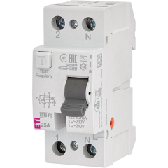Реле диференційне (ПЗВ) ЕТІ 2р EFI6-P2 25/0,03 тип AC (6kA)
