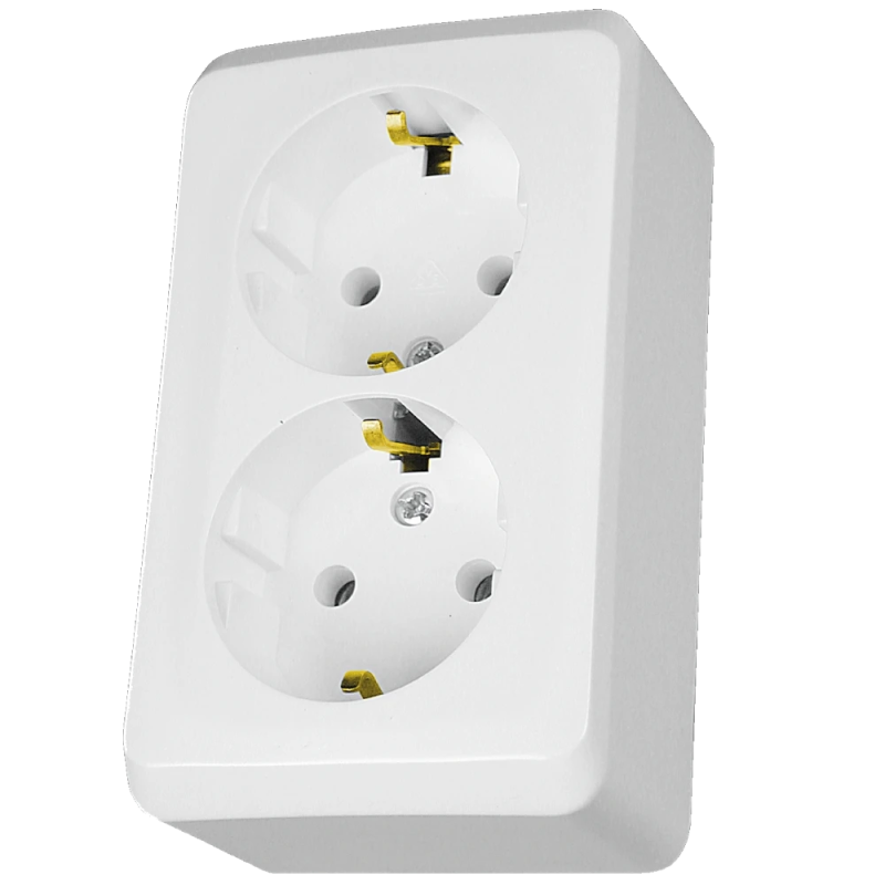 Подвійна розетка з заземленням Schneider Electric PRIMA WDE001048