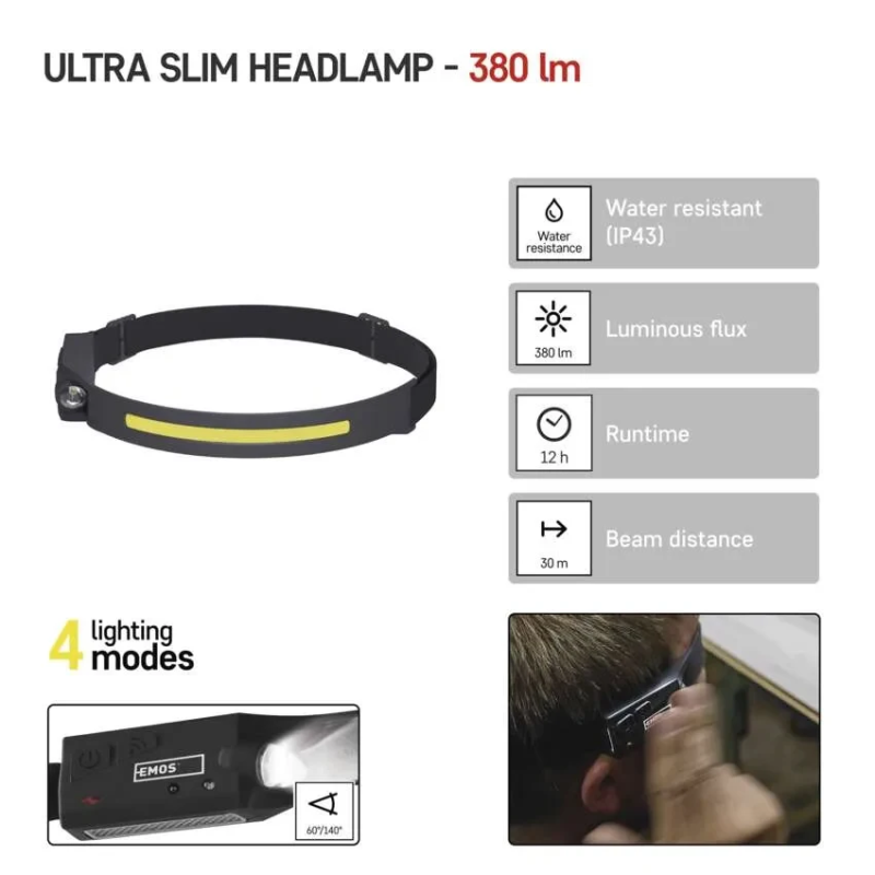 Лiхтар LED EMOS P3541 380лм Li-Pol 1200 мА•г