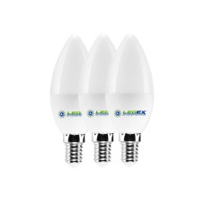 Світлодіодна лампочка LEDEX 6W E14 4000K PREMIUM C37 ПРОМО-НАБІР 3ШТ