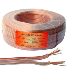 Кабель акустичний Sound Star, CCA, 2х0.50мм², прозорий, 100м