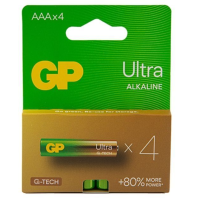 Батарейка GP ULtra Alkaline 1.5V AAA LR03 GP24AUETA21-2GSB4 4шт блістер