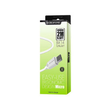 Кабель BOROFONE BX14 USB to Micro 2.4A 1м White – у
