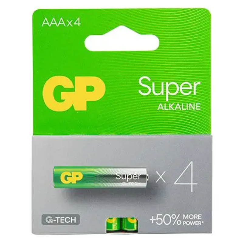 Батарейки GP Super Alkaline AAA LR03 1.5V (4 шт.)