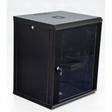 Шафа серверна 19"12U, 600x600x640мм економ,акрилове скло, чорний