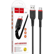 Кабель HOCO X59 USB–Type-C 3A 1м nylon Red для швидкої зарядки