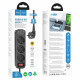 HOCO NS2 3-position extension cord socket 3 розетки 3 usb 1.8 метра чорний Фільтр мережевий