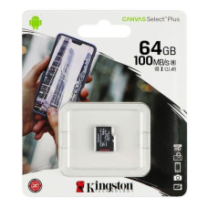Карта пам’яті Kingston Canvas Select Plus Gen3 64Gb microSDXC UHS-I Class 10 A1 (R100MB/s)