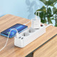 HOCO NS2 3-position extension cord socket 3 розетки 3 usb 1.8 метра білий Фільтр мережевий