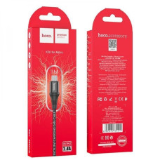 Кабель HOCO X50 USB–Micro 2.4A 1м nylon Black з алюмінієвими конекторами