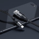 Кабель HOCO X50 USB–Micro 2.4A 1м nylon Black з алюмінієвими конекторами