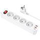 HOCO NS1 Aura 4-bit extension 4 розетки 3 usb 1.8 метра білий Фільтр мережевий