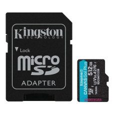 Карта пам’яті Kingston Canvas Go! Plus 512GB microSDXC A2 V30 200MB/s + SD адаптер
