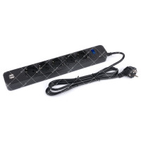 Merlion B518U 5 розеток 2 USB 1.8 метра чорний Фільтр мережевий