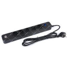 Merlion B518U 5 розеток 2 USB 1.8 метра чорний Фільтр мережевий