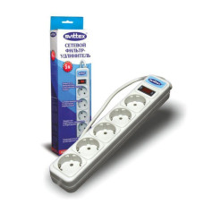 Svittex SV-002 5 розеток 3 метра сірий Фільтр мережевий