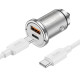 Автомобільний зарядний пристрій Hoco NZ10 PD45W+QC3.0 Type-C + USB сріблястий