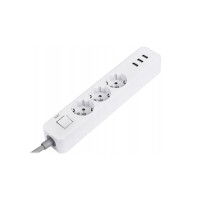Xiaomi Mi Power Strip 3 розетки EU 3 usb 1.8 метра білий Фільтр мережевий