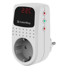 Реле напруги ColorWay DS2 (16A/3680W) 150V-210V/230V-280V white (CW-VR16-02D)