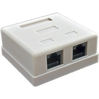 Розетка 2хRJ45 UTP біла Kingda